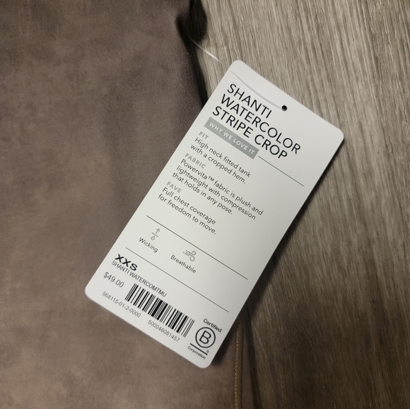 NWT! Athleta Shanti Watercolor Stripe Crop, XXS - Picture 3 of 3